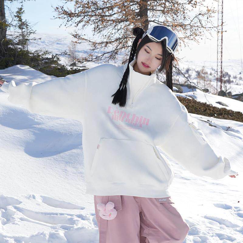 防Ren刃川白色时尚滑卫衣男女款宽松雪防RC221271水滑风单板双板