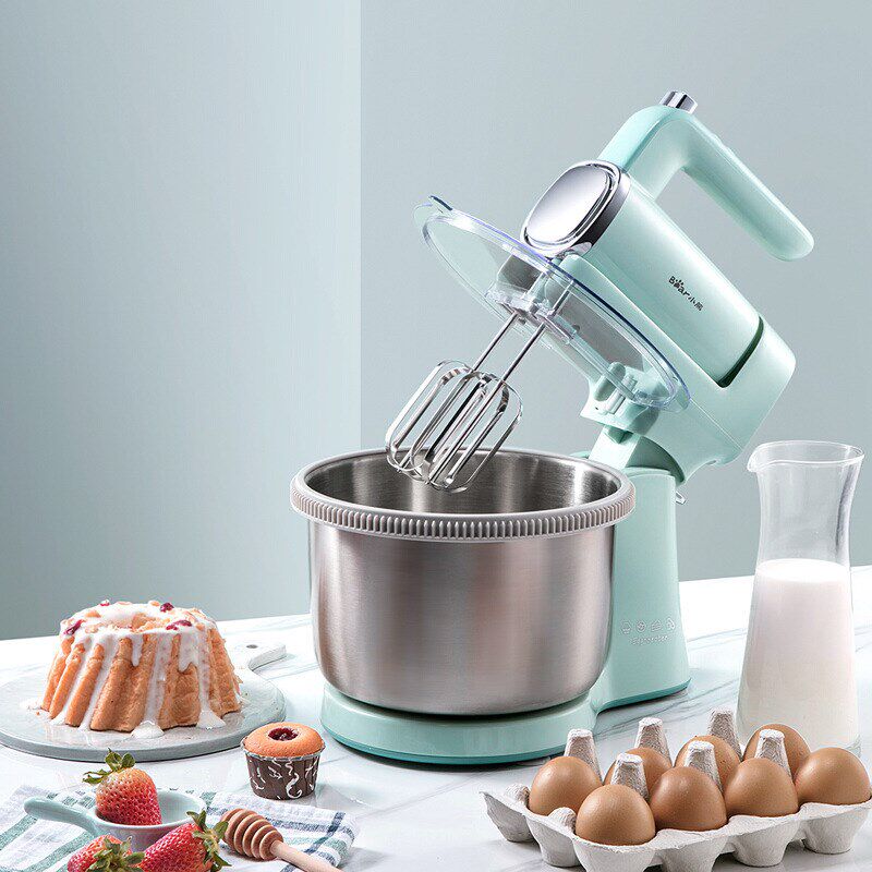 打蛋器家用烘焙台式打蛋和面4升不锈钢带桶打奶油机