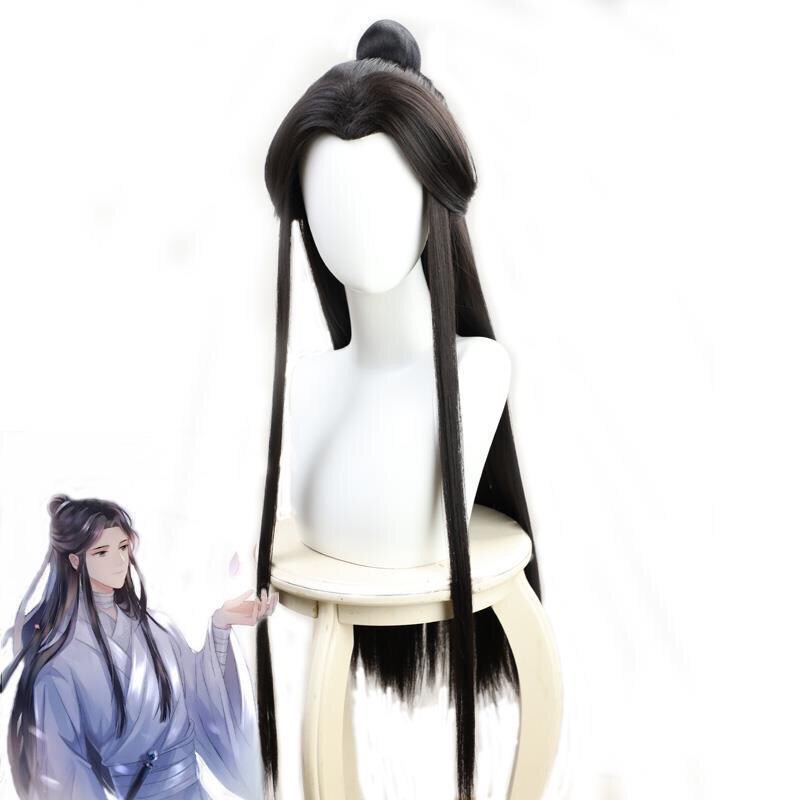 新品发型小生影楼中分花城谢怜假发cos古代古风公子男士舞台黑色