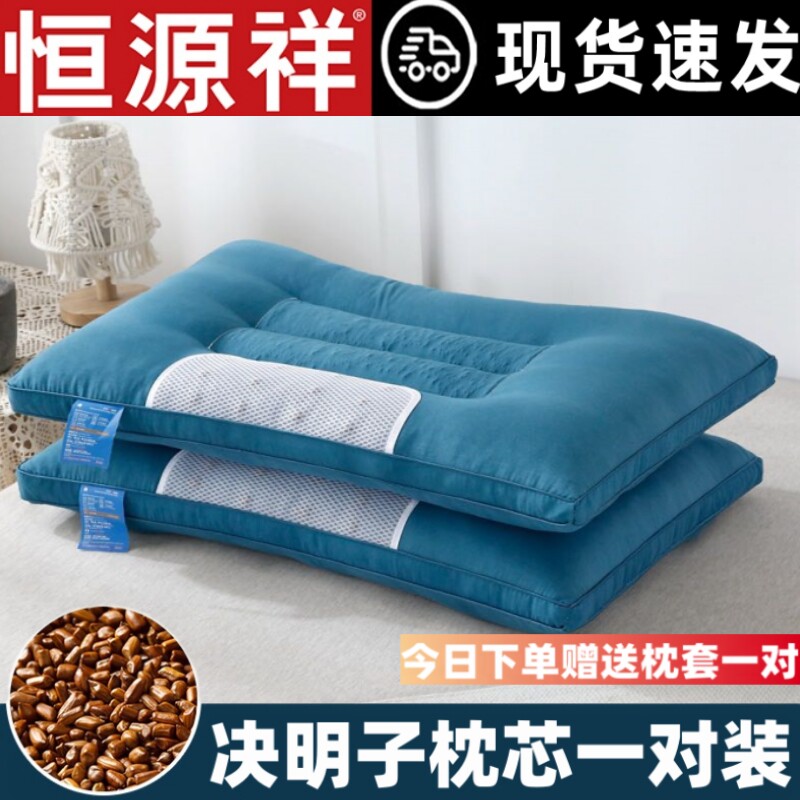 决明子枕芯枕头一对装护颈椎助睡眠不变形不塌陷整头成人枕保健枕