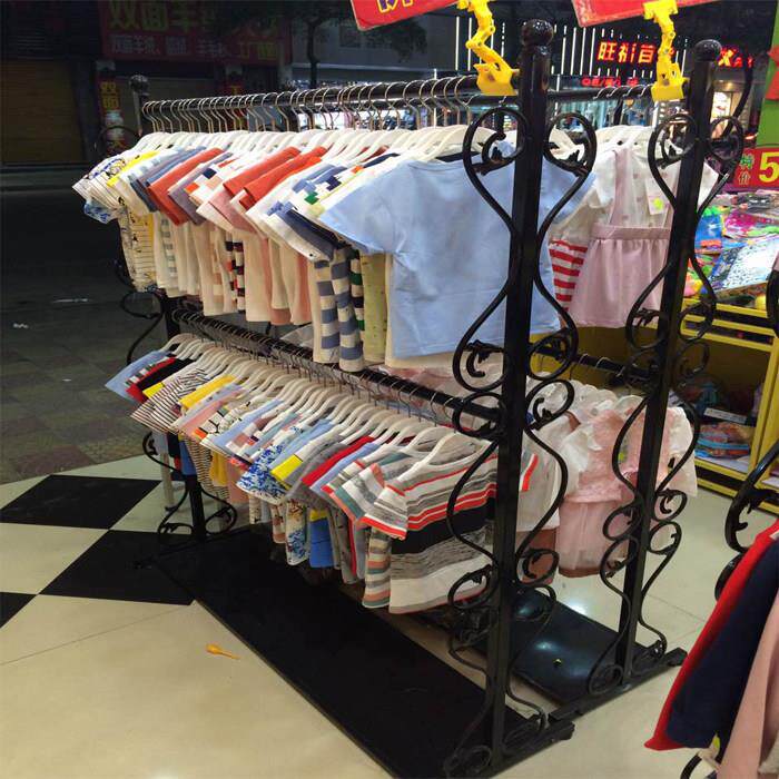童店装货架展示架欧式铁双层服艺装架女装570挂衣服落架子地式陈