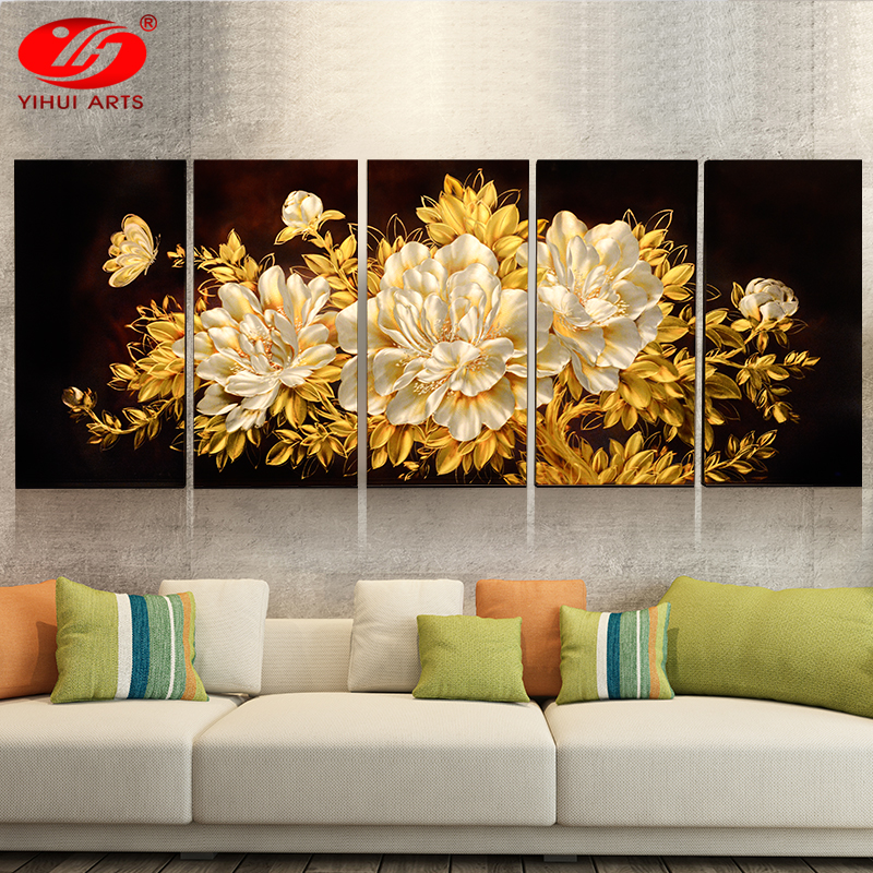 金属铝板画手工錾刻雕画《牡丹花》装饰画客厅沙发背景墙挂画壁画