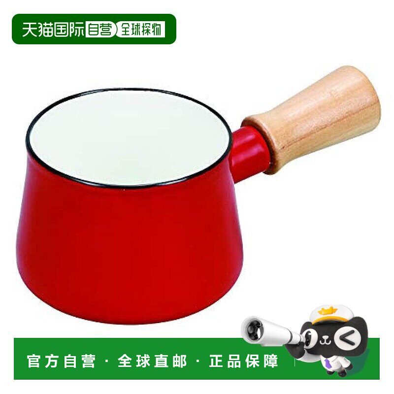【日本直邮】PEARL METAL奶锅小型珐琅牛奶锅10cm紅色烹饪用具
