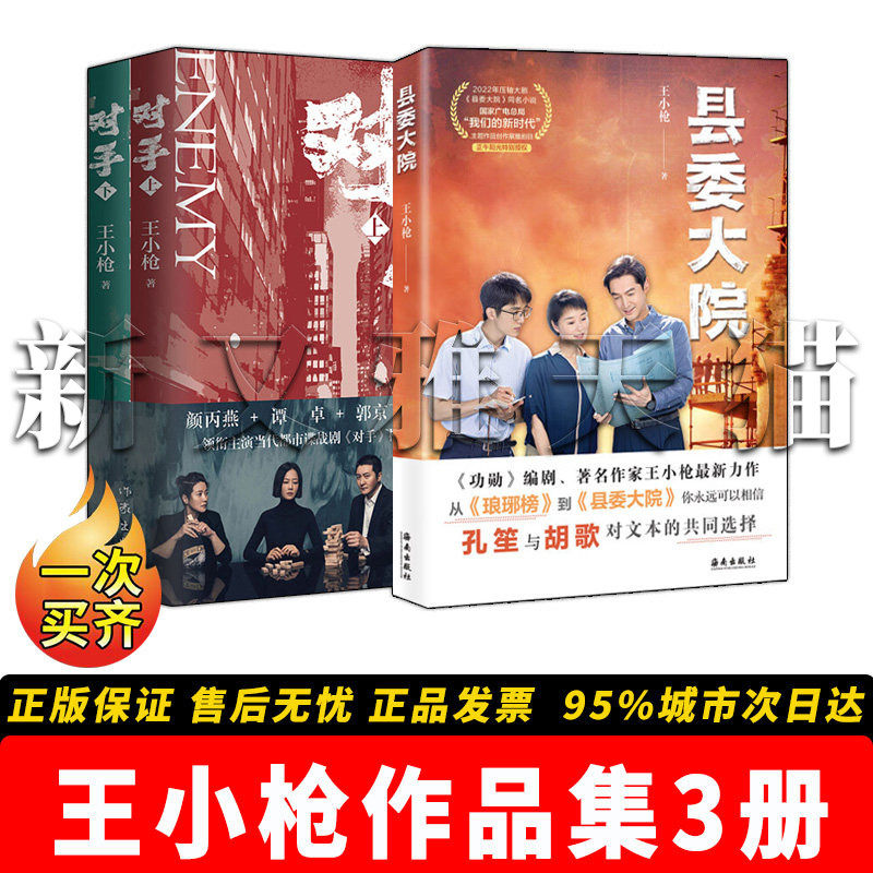 王小枪作品集3册 县委大院 对手上 下  电视剧同名小说 对手惊悚悬疑现代谍战小说 畅销书籍排行榜文学读物推荐书籍