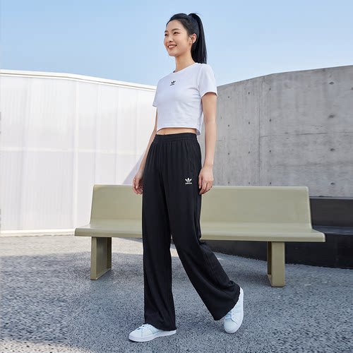 adidas阿迪达斯三叶草女ESS PANT宽松舒适运动休闲直筒长裤KE1093