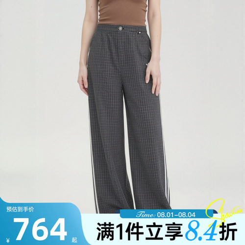 adidas阿迪达斯三叶草女秋CHECKS TROUSER运动休闲格子长裤LD5340