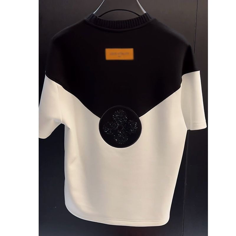 男装潮牌字母拼色设计感小众春夏季透气轻薄痞帅高级短袖T恤上衣