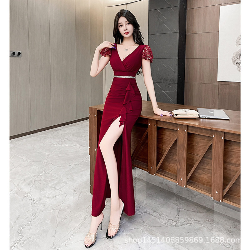 2026新款夜总会性感连衣裙晚礼服桑拿足浴技师工作服养生美容会所图片