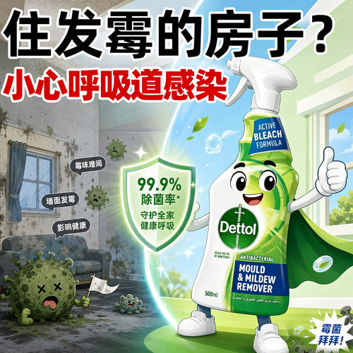 滴露除菌除霉喷雾宿舍家用去霉斑霉菌清洁剂 墙面瓷砖除垢可用