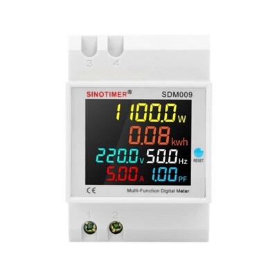 导轨单相数显电压电流频率功率因数电量多功能测量仪表AC40-300V