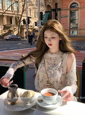 你的懒懒llan【Di*r文艺复兴】重工毛流质感针织刺绣三件套套装女