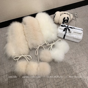 洋洋冬日 绒绒小狐狸 百搭真毛狐狸毛围脖毛领 懒懒llan 你