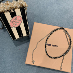 你的懒懒llan【双层十字架】 精致复古皮穿链chocker项链套组新款