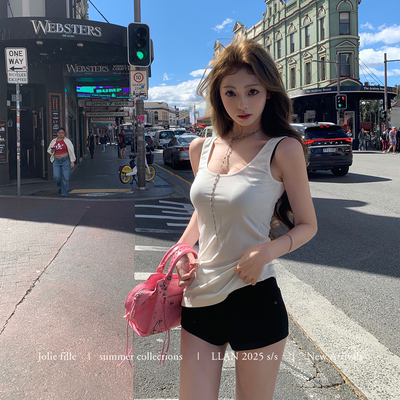 你的懒懒llan性感针织螺纹背心