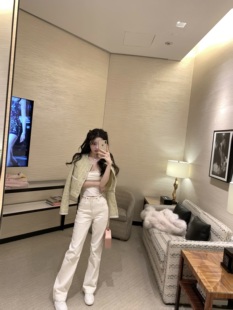 女春夏 繁花刺绣花朵高腰休闲百搭直筒长腿牛仔裤 你 懒懒llan