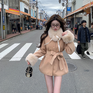 你的懒懒llan【樱岛雪花】宽松洋气慵懒俏皮减龄毛呢大衣女外套