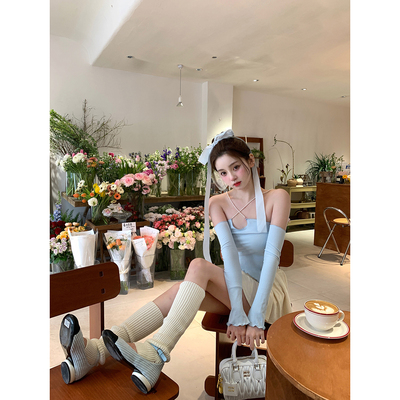 轻芭蕾套装不规则长袖T/弹力半裙