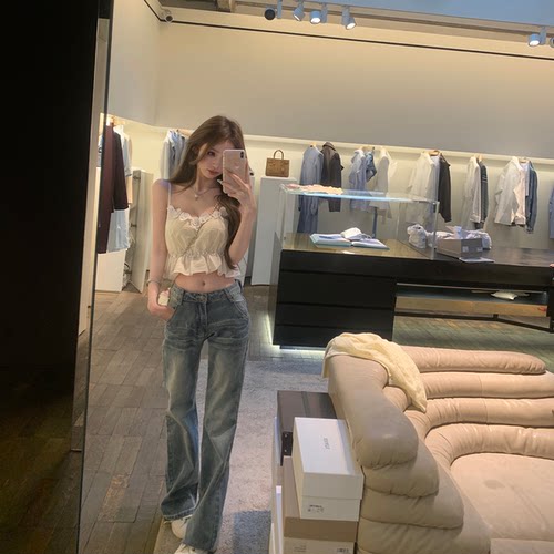 你的懒懒llan两色牛仔裤