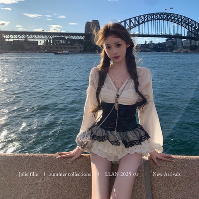 你的懒懒llan两色衬衫上衣套装