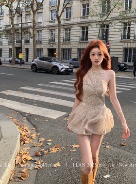 你的懒懒llan立体蕾丝套装女