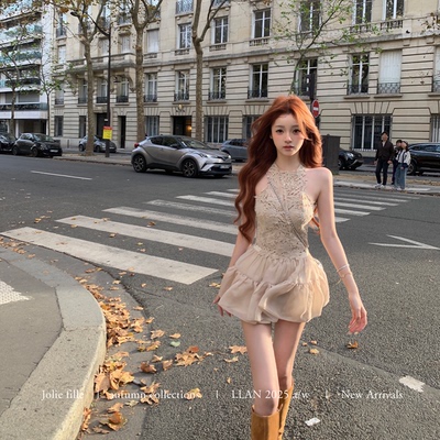 你的懒懒llan立体蕾丝套装女