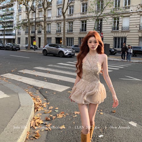 你的懒懒llan立体蕾丝套装女