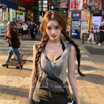 你的懒懒llan羊毛天丝针织背心