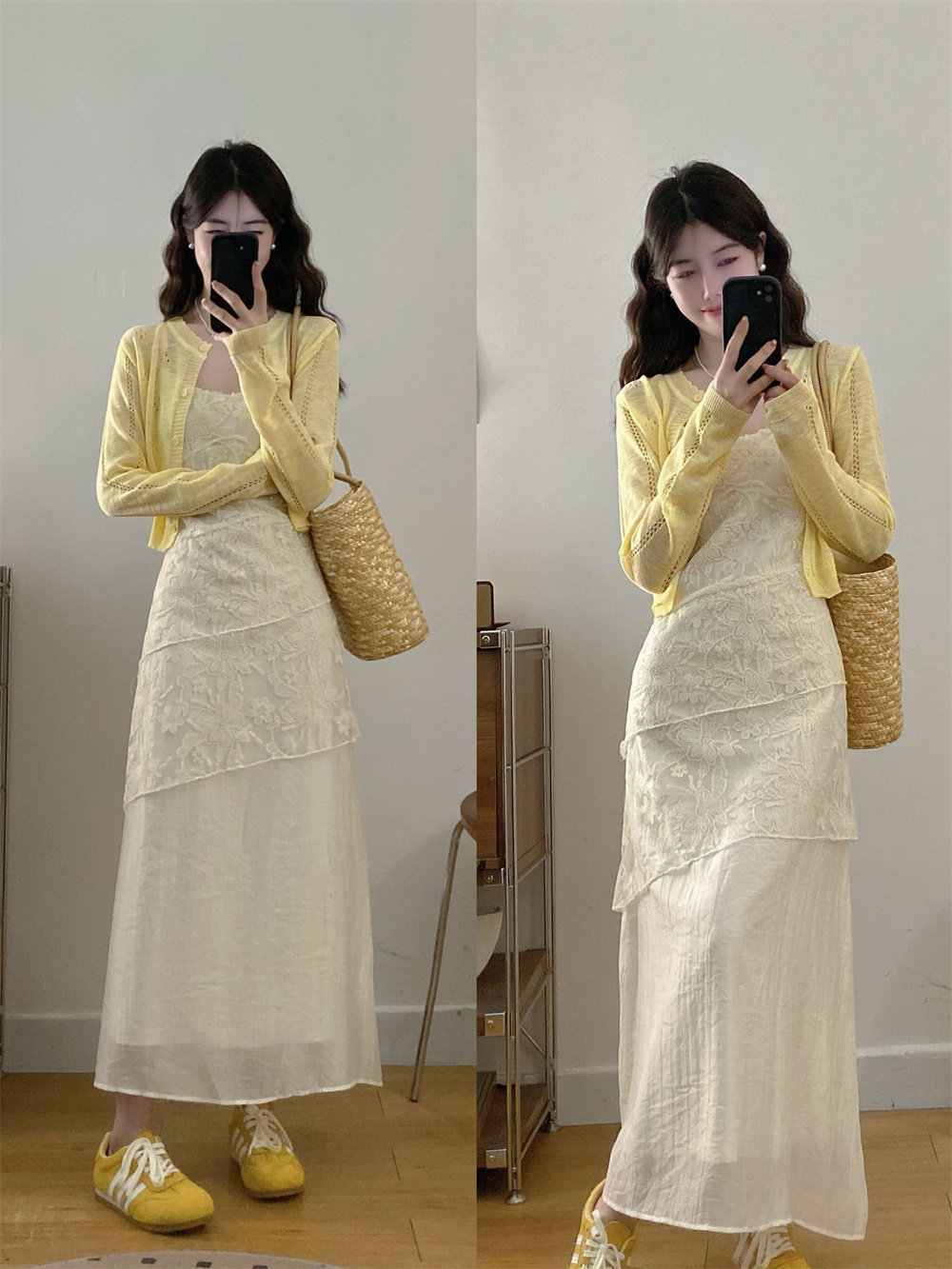 法式温柔风蕾丝显瘦吊带连衣裙女2026新款高级感气质长裙子