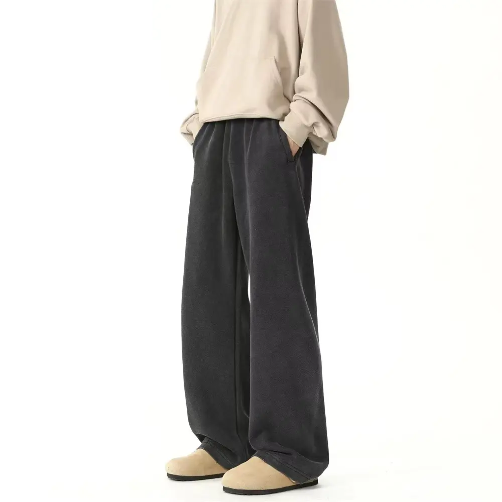 nologo official美式棉感卫裤男女垂感长裤子宽松直筒阔腿运动裤