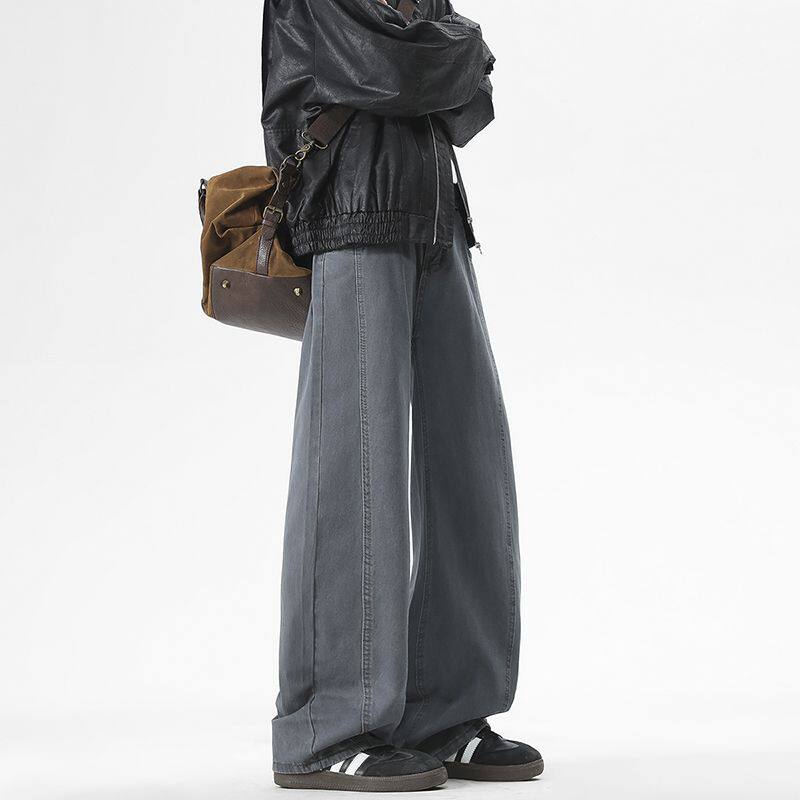 nologo official宽松直筒休闲纯棉阔腿长裤子潮男士春秋2026新款