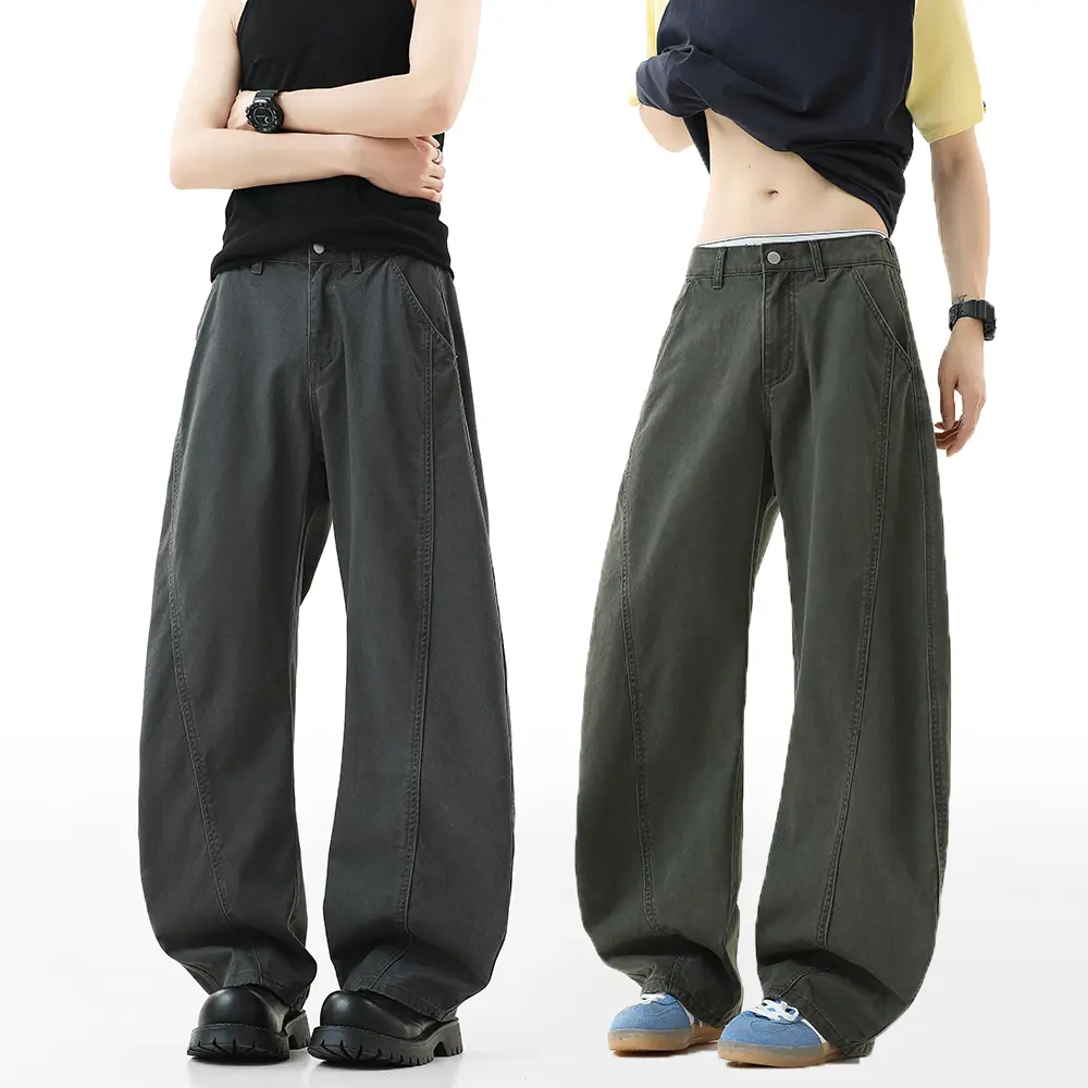 nologo official美式休闲弯刀裤男女ins潮高街垂感直筒工装裤子