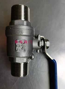 304不锈钢双外丝球阀两片六分外牙螺纹阀门开关4分6分1寸dn20 25