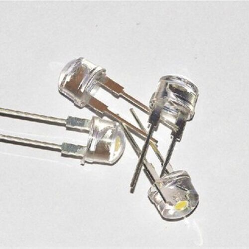 LED直插发光二极管F8MM草帽白灯 白发白 白色灯 白光 短/长脚0.5W