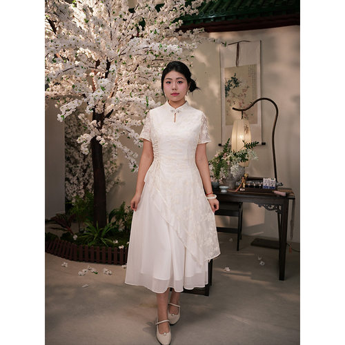 2026新款65315国风新中式温柔显瘦裙女夏季胖MM日常可穿大