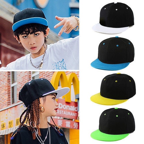 2026新款儿童街舞帽潮牌嘻哈撞色时尚运动hiphop帽子男女童