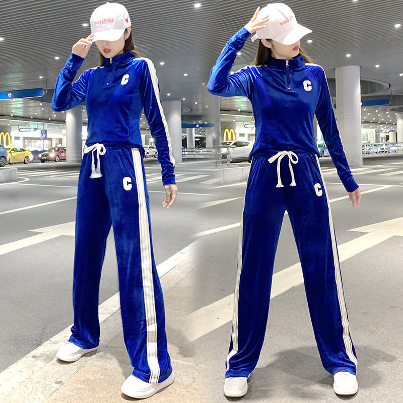2026新款贝佳娜丽广场舞服装春秋金丝绒运动休闲套装团队演出服女