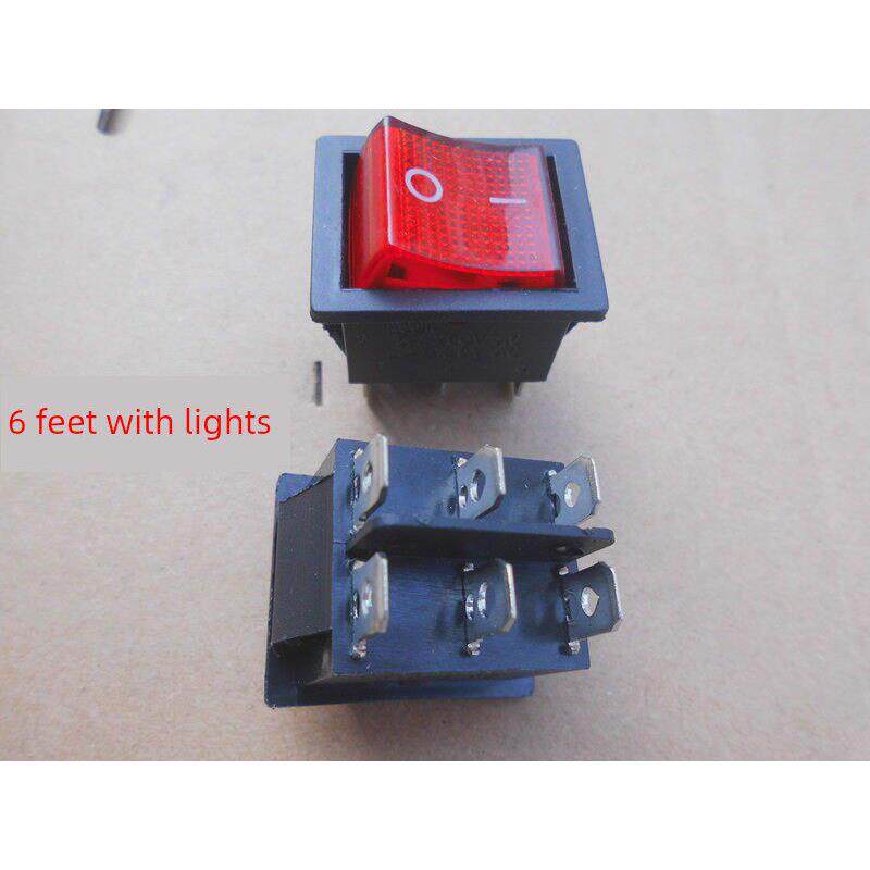 电饼铛开关 船型开关6脚 双排开关单柄按键钮双控制双开关配件