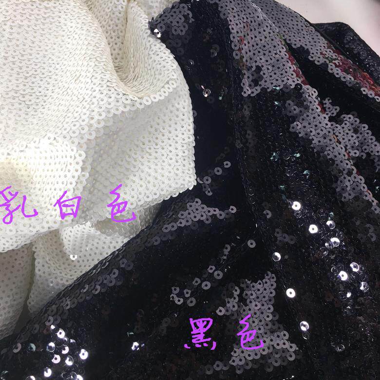 白色米白色HCH亮光黑色5M布礼M乳珠片布料亮片布料服服装装饰背景