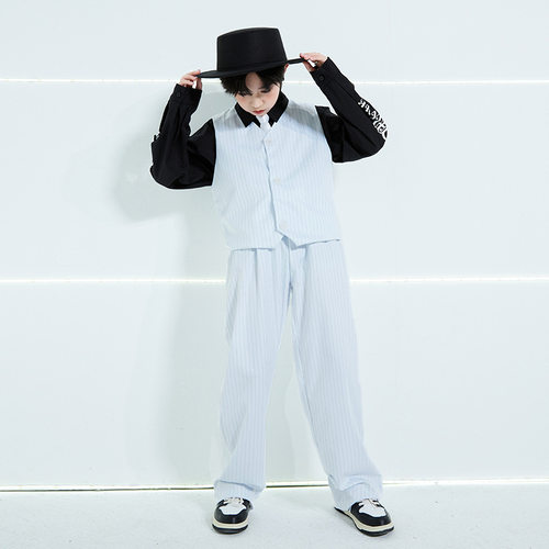 2026新款少儿Popping演出服locking锁舞西服街舞西