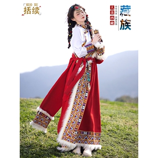 2026新款藏族服装女西藏写真旅游藏袍长裙少数民族舞蹈服丁真藏装