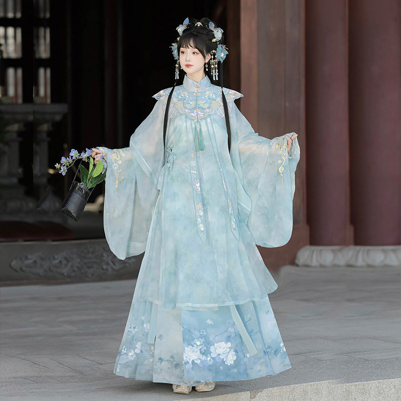 2026新款汉虞葵_茉莉花语原创明制长衫汉服女春夏云肩马面裙古装