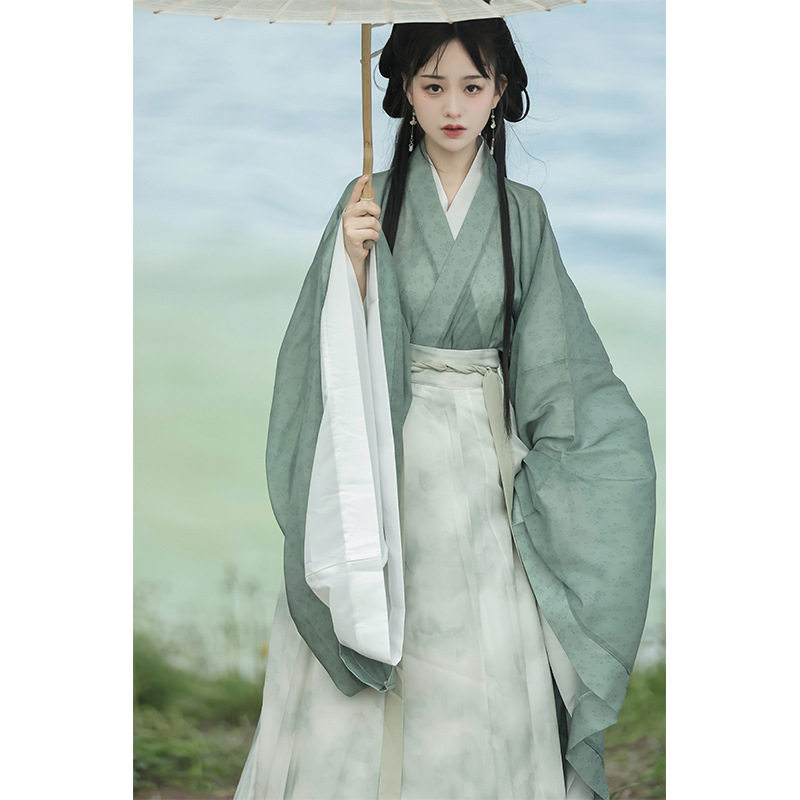 2026新款汉虞葵锁清秋原创魏晋风汉服女南北朝广袖交襟大袖襦八破