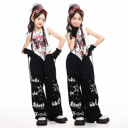 2026新款儿童爵士舞表演出服装女童韩版时髦少儿模特走秀夏季街舞