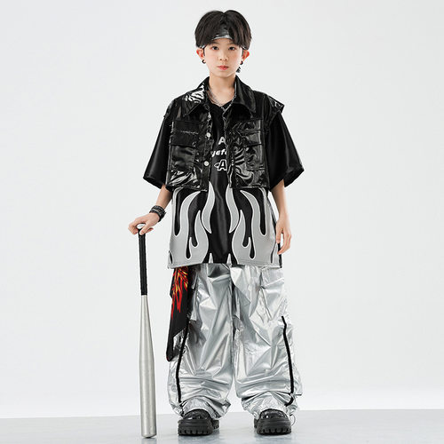 2026新款少儿街舞潮服男孩演出服嘻哈hiphop春夏潮牌爵士舞