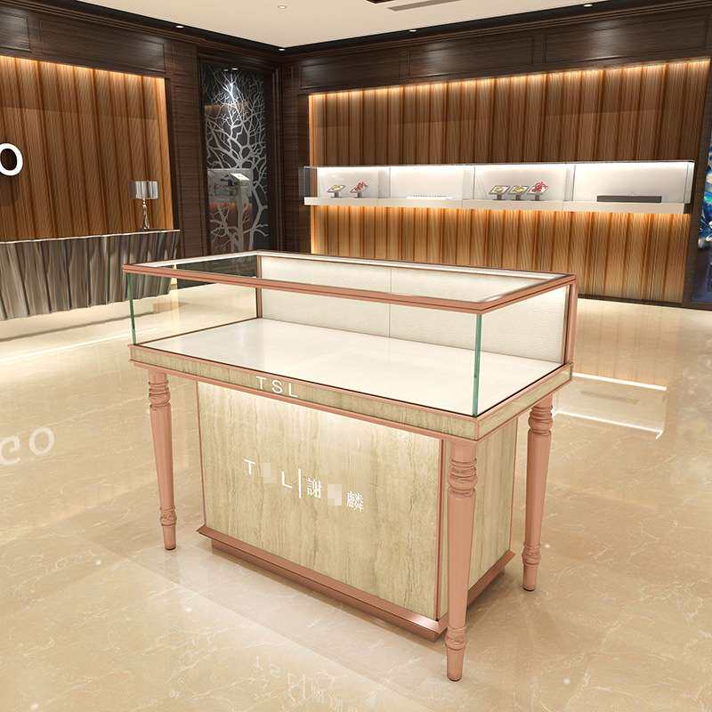 新款欧式珠宝首饰展柜玉器展示柜商场商品陈列柜样品展示架饰品柜