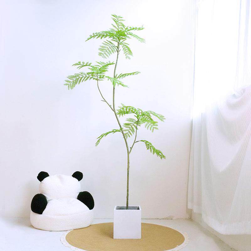 仿真蓝花楹中式假植物盆栽室内摆件仿真树 客厅摆件轻奢仿真植物