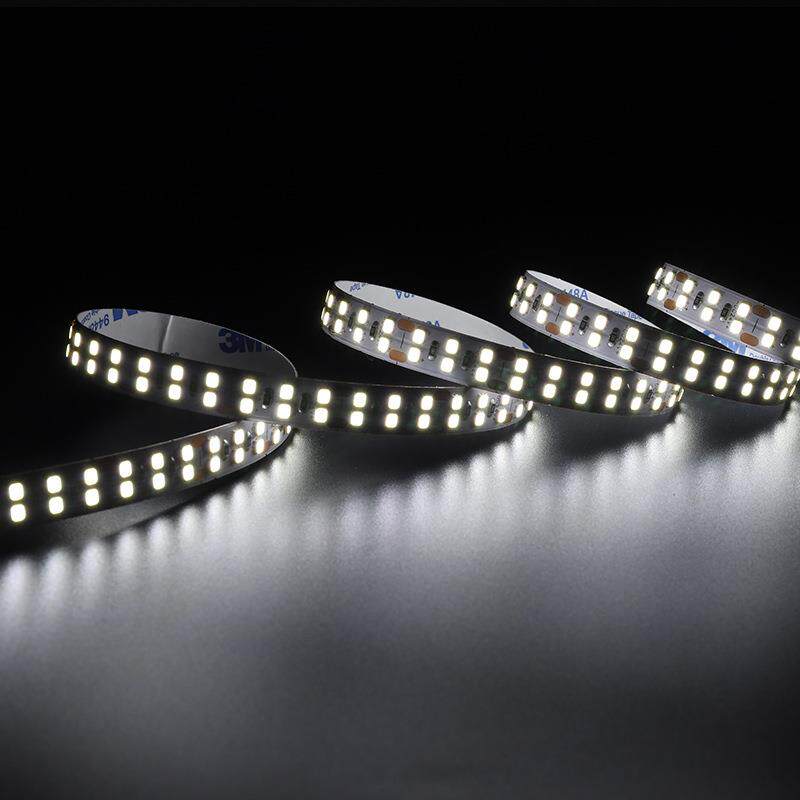 24V低压双排LED灯带软灯带条流水灯条灯橱柜展柜自粘线形可调光