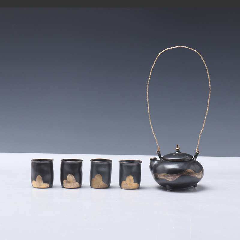 轻奢新中式陶瓷茶具套装茶壶茶杯茶盘组合摆件茶几茶室样板间软装