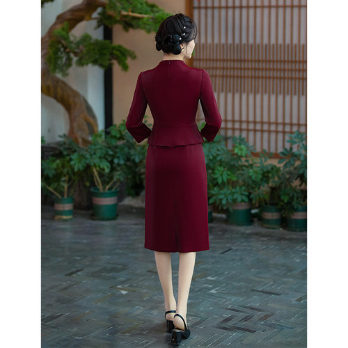 2026新款礼服婚礼妈妈礼服高贵旗袍礼服连衣裙女喜婆婆婚宴装气质