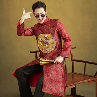 2026新款男士秀禾服男装中式结婚礼服中国风新郎装马褂式秀禾男款